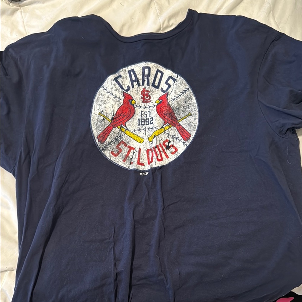 Fanatics Blue and Red Short Sleeve Tee with Circular Logo